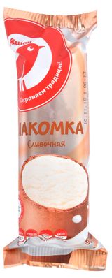 Изображение товара Мороженое молочное АШАН Красная птица Лакомка сливочная трубочка БЗМЖ, 90 г