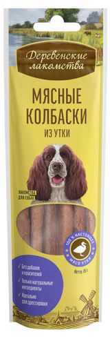 Изображение товара Лакомство для собак «Деревенские лакомства» колбаски из утки, 45 г