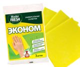 Изображение товара Салфетки для уборки Master Fresh Эко универсальные для сухой и влажной, 3 шт