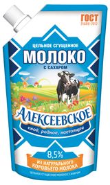 Изображение товара Молоко сгущенное цельное «Алексеевское» с сахаром 8,5% ГОСТ БЗМЖ, 270 г