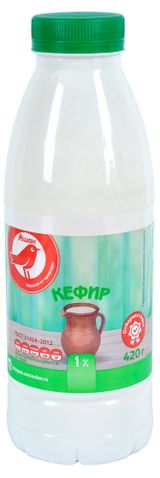 Изображение товара Кефир АШАН Красная птица 1% БЗМЖ, 420 мл