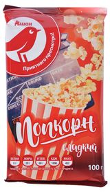 Изображение товара Попкорн АШАН Красная птица сладкий, 100 г