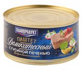 Изображение товара Паштет «ГЛАВПРОДУКТ» деликатесный с гусиной печенью, 315 г