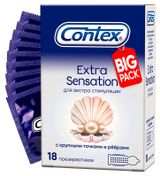 Изображение товара Презервативы Contex® Extra Sensation, с крупными точками и ребрами, 18 шт