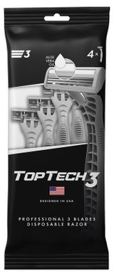 Изображение товара Одноразовая бритва Toptech 3 с тремя лезвиями, 4 шт
