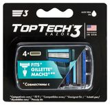 Изображение товара Сменные кассеты Toptech Razor 3 с тремя лезвиями, 4 шт