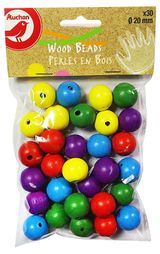 Изображение товара Бусины деревянные АШАН Красная птица разноцветные, 20 мм