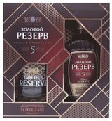 Изображение товара Коньяк «Золотой Резерв» 5 звезд Россия, 0,5 л + бокал