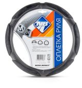 Изображение товара Оплетка рулевого колеса Nova Bright (M) экокожа, спонжевая, черная