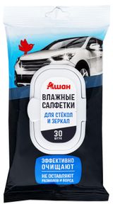 Изображение товара Влажные салфетки АШАН Красная птица для стекл, 30 шт