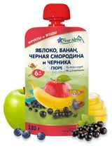 Изображение товара Пюре детское Fleur Alpine яблоко, банан, черная смородина и черника, с 6 месяцев, 120 г