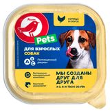 Изображение товара Корм консервированный для собак АШАН Красная птица с курицей в соусе, 300 г