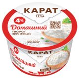Изображение товара Творог зерненый «Карат» домашний 4% БЗМЖ, 200 г