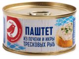Изображение товара Паштет из печени и икры АШАН Красная птица тресковых рыб, 120 г