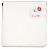 Изображение товара Салфетки бумажные Actuel 2-слойные белые 33х33 см, 20 шт
