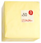 Изображение товара Салфетки бумажные Actuel 2-слойные светло-желтые, 50 шт