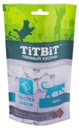 Изображение товара Лакомство для кошек TiTBiT Хрустящие подушечки с мясом утки для чистки зубов, 60 г