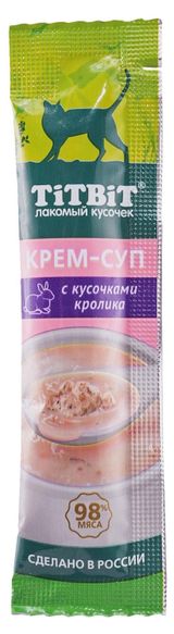 Изображение товара Лакомство для кошек TiTBiT Крем-суп с кусочками кролика, 10 г