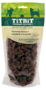 Изображение товара Лакомство для собак TiTBiT Косточки мясные с индейкой и ягненком, 370 г