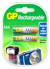 Изображение товара Батарейка аккумуляторная GP Rechargeable 1000 мАч типоразмер AAA, 2 шт