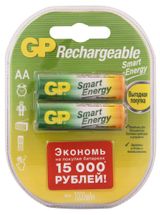 Изображение товара Батарея аккумуляторная GP Rechargeable 1000 мАч типоразмер AA, 2 шт