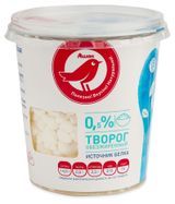 Изображение товара Творог рассыпчатый обезжиренный АШАН Красная птица 0,5% БЗМЖ, 220 г