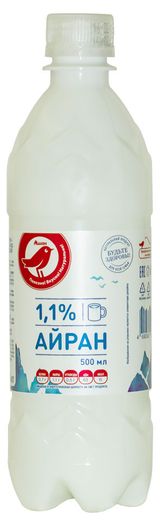 Изображение товара Напиток кисломолочный Айран АШАН Красная птица 1,1% БЗМЖ охлажденный, 500 мл