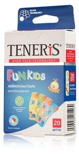 Изображение товара Лейкопластырь Teneris Fun Kids бактерицидный с ионами серебра Великобритания, 20 шт