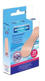 Изображение товара Набор лейкопластырей Master Uni Дорожный полимерная основа Великобритания, 20 шт