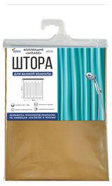 Изображение товара Штора для ванной «Вилина» Mirage золото, 180х180 см