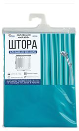 Изображение товара Штора для ванной «Вилина» Mirage бирюзовый, 180х180 см