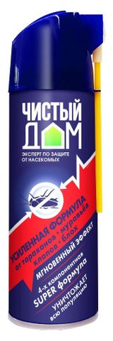 Изображение товара Аэрозоль от насекомых «Чистый дом» Универсальный усиленная формула, 400 мл