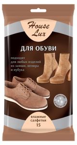 Изображение товара Влажные салфетки для обуви House Lux для замши велюра нубука, 15 шт