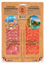 Изображение товара Набор Колбасное ассорти сырокопченое «Мясная история» Флорентийская Пепперони полусухая микс без глютена нарезка , 100 г