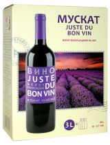 Изображение товара Вино Juste Du Bon Vin МУСКАТ белое полусладкое Россия, 3 л