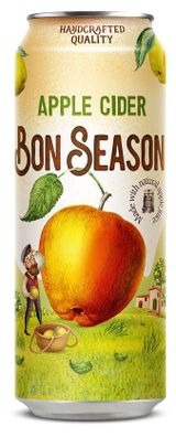 Изображение товара Сидр Bon Season яблочный газированный сладкий 4,5%, 430 мл