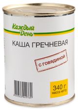 Изображение товара Каша гречневая «Каждый день» с говядиной, 340 г