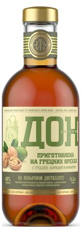Изображение товара Настойка «Дон-Батюшка» горькая на Грецких орехах Россия, 0,5 л