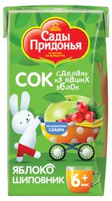 Изображение товара Сок «Сады Придонья» Яблоко шиповник с 6 месяцев, 125 мл