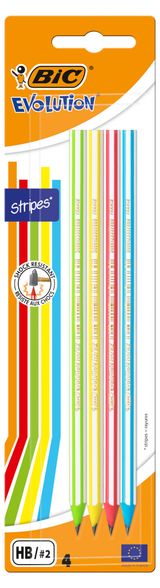 Изображение товара Карандаш BIC Evolution Stripes чернографитовый HB, 4 шт