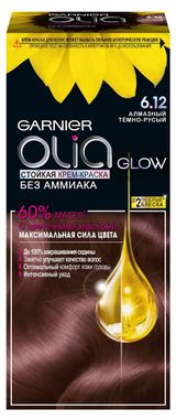 Изображение товара Крем-краска для волос Garnier Olia Алмазный Темно-русый 6.12 с цветочными маслами без аммиака, 110 мл