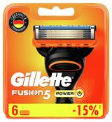 Изображение товара Сменные кассеты для бритья Gillette Fusion Power, 6 шт
