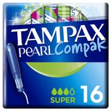 Изображение товара Тампоны гигиенические Tampax Compak Pearl Super Duo с аппликатором, 16 шт