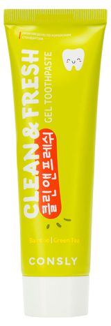 Изображение товара Зубная паста CONSLY Clean&Fresh гелевая с экстрактами бамбука и зеленого чая, 105 мл