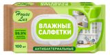 Изображение товара Влажные салфетки House Lux Антибактериальные универсальные с пластиковым клапаном, 100 шт