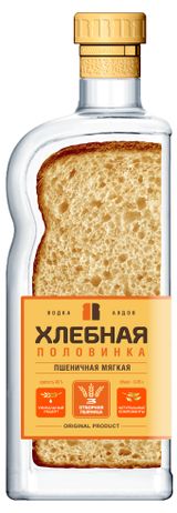 Изображение товара Водка «Хлебная Половинка» Пшеничная Мягкая Беларусь, 0,45 л