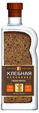 Изображение товара Водка «Хлебная Половинка» Ржаная мягкая Беларусь, 0,45 л