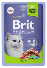 Изображение товара Корм для кошек Brit Premium  ягненок в желе, 85 г