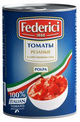 Изображение товара Томаты Federici резаные в собственном соку Италия, 425 мл