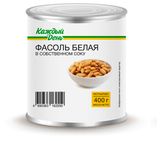 Изображение товара Фасоль «Каждый день» белая в собственном соку, 400 г